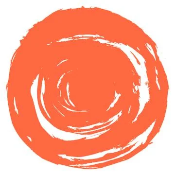 Red Brush Stroke Round Shape Stock Illustration