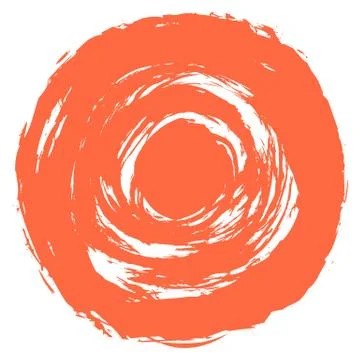 Red Brush Stroke Round Shape Stock-Illustration