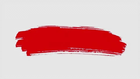 Red brush stroke on transparent background Stock Footage 345342551