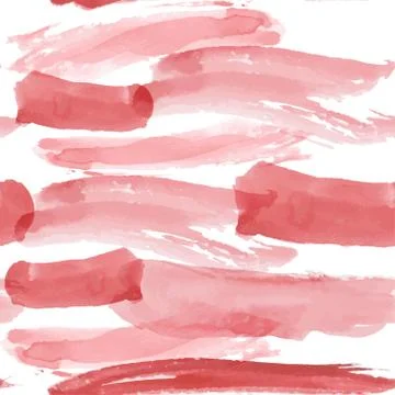 Red brush strokes seamless pattern on a white background. Watercolor Illustrazione stock