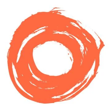 Red Brushstroke Circle Form Illustrazione stock