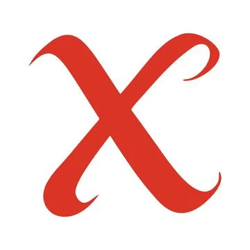 Red brushstroke X mark icon, red cross xmark error symbol Stock Illustration
