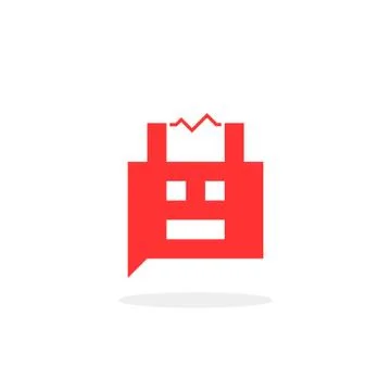 Red bubble 8bit chat box Stock Illustration