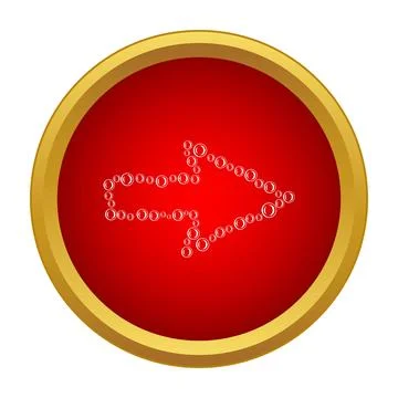 Red bubble arrow button pointing right direction イラスト素材