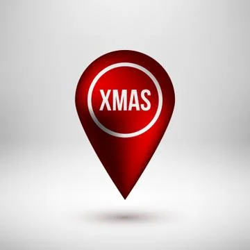 Red Bubble Map Pointer Badge Stock Illustration