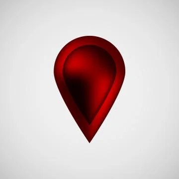 Red Bubble Map Pointer Badge Stock Illustration