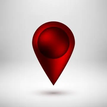 Red Bubble Map Pointer Badge Stock Illustration