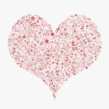 Red Bubbles Circle Heart Banner. Love. Stock Illustration