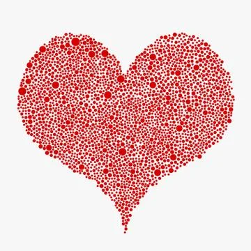 Red Bubbles Circle Heart Banner. Love. Stock Illustration