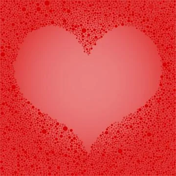 Red Bubbles Circle Heart Frame Love Stock Illustration