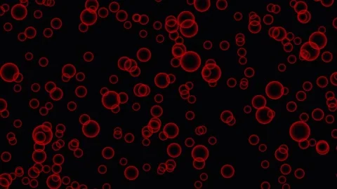 Red Bubbles Flowing in Cinematic Motion Against Black Background for Title .. Video stock 341691696