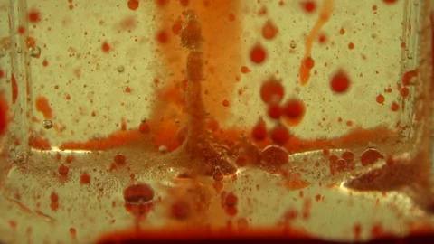 Red bubbles in liquid Stock-Footage 91700873