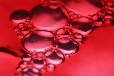 Red bubbles macro Stock Photos