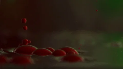 Red Bubbles Rain Down MACRO Stock Footage 75483708
