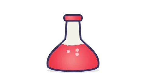 Red Bubbling Liquid in a Laboratory Flask Icon 스톡 동영상 347162427
