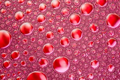 Red bubles on pink background Stock Photos