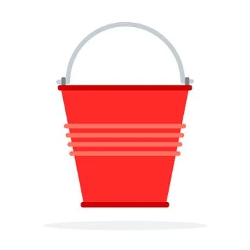 Red bucket to extinguish the fire Stock Illustration