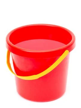 Red bucket with water Stock Photos