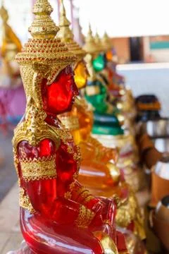 Red buddha statue Stock Photos