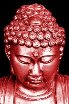 Red Buddha Statuette Head Stock Photos