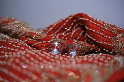 The red Buganda bride wedding cloth Stock Photos