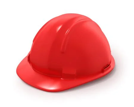Red builder's helmet isolated Stock Illustration