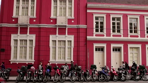 Red building Stock Footage 41877810