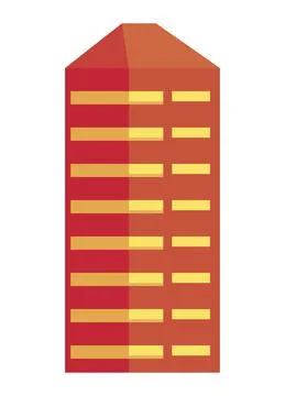 Red building icon Ilustración de archivo