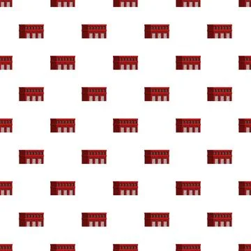 Red building repeating pattern illustration background Illustrazione stock