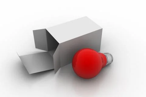 Red bulb with packet Free Stock Illustration
