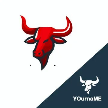 Red Bull head vector logo design Stock Illustration