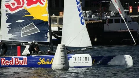 Red Bull Sailing Team compete in the Extreme Sailing Series Stock Footage 11343148