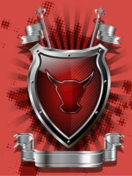 Red Bull Shield Stock Illustration