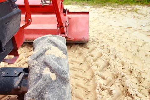 Red bulldozer Stock Photos