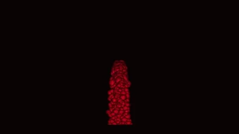 Red Bullet Growing Motion Against Dark Background Cinematic Abstract Growth.. Video stock 342520235