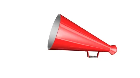 Red bullhorn on white background Stock-Footage 58447044