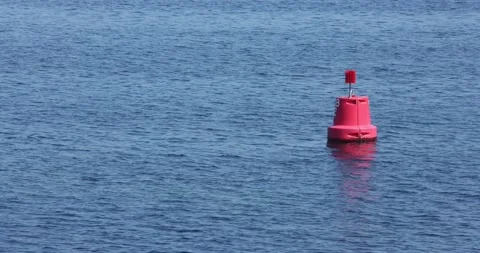 Buoy Flag Red Black Yellow Symbol in Sea Ocean Stock Image - Image