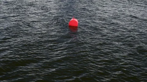 Red buoy Stock Footage