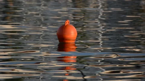 Red buoy marks the fairway. Stock Footage 42766705