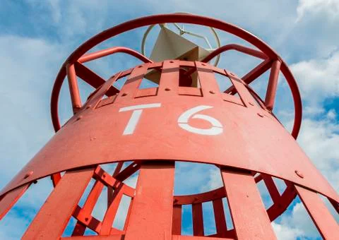 Red buoy t6 Stock Photos