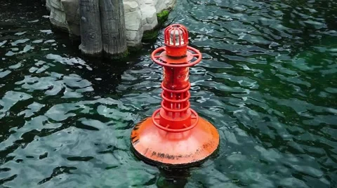 Red buoy on the water Stock Footage 54900600
