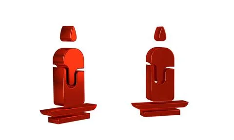 Red Burning candle icon isolated on transparent background. Cylindrical can.. Illustration