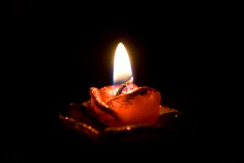Red burning candle Stock Photos