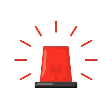 Red burning flasher in flat style, white background Stock Illustration