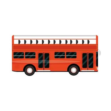 Red bus double deck vehicle, city transport Stock Illustration