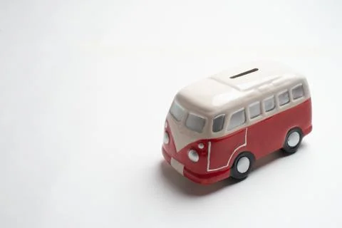 Red bus moneybox Stock Photos