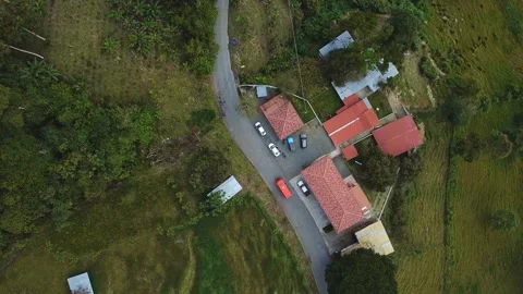 Red bus on a road Stock Footage 201278943