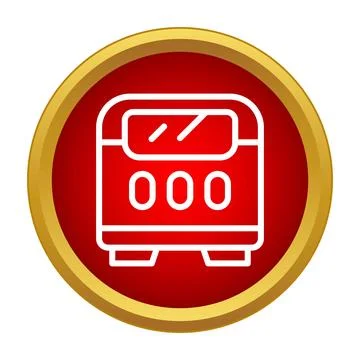 Red bus vector icon representing public transit Stock Illustration