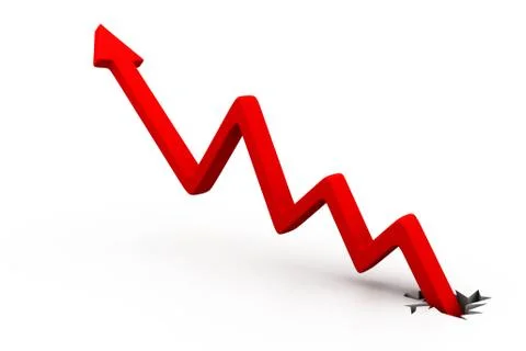 Red business arrow graph; Stock Illustration