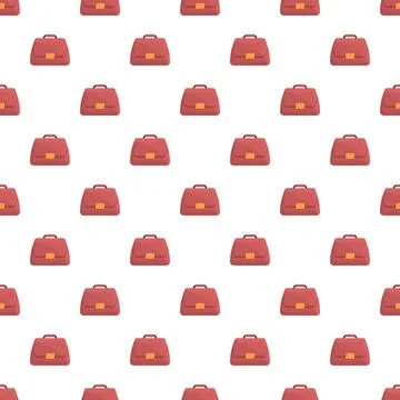 Red business briefcases creating seamless pattern background Stock Illustration